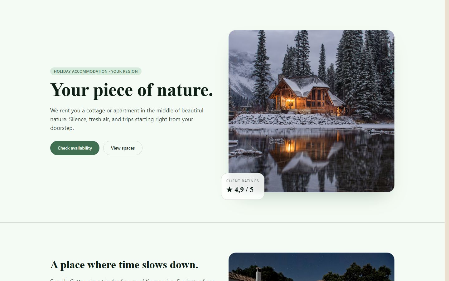 Cottage or apartment rental preview
