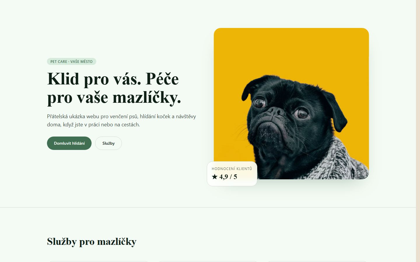 Hlídání mazlíčků a venčení preview