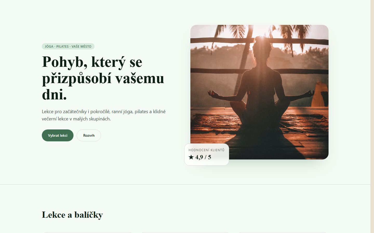 Jóga nebo pilates studio preview