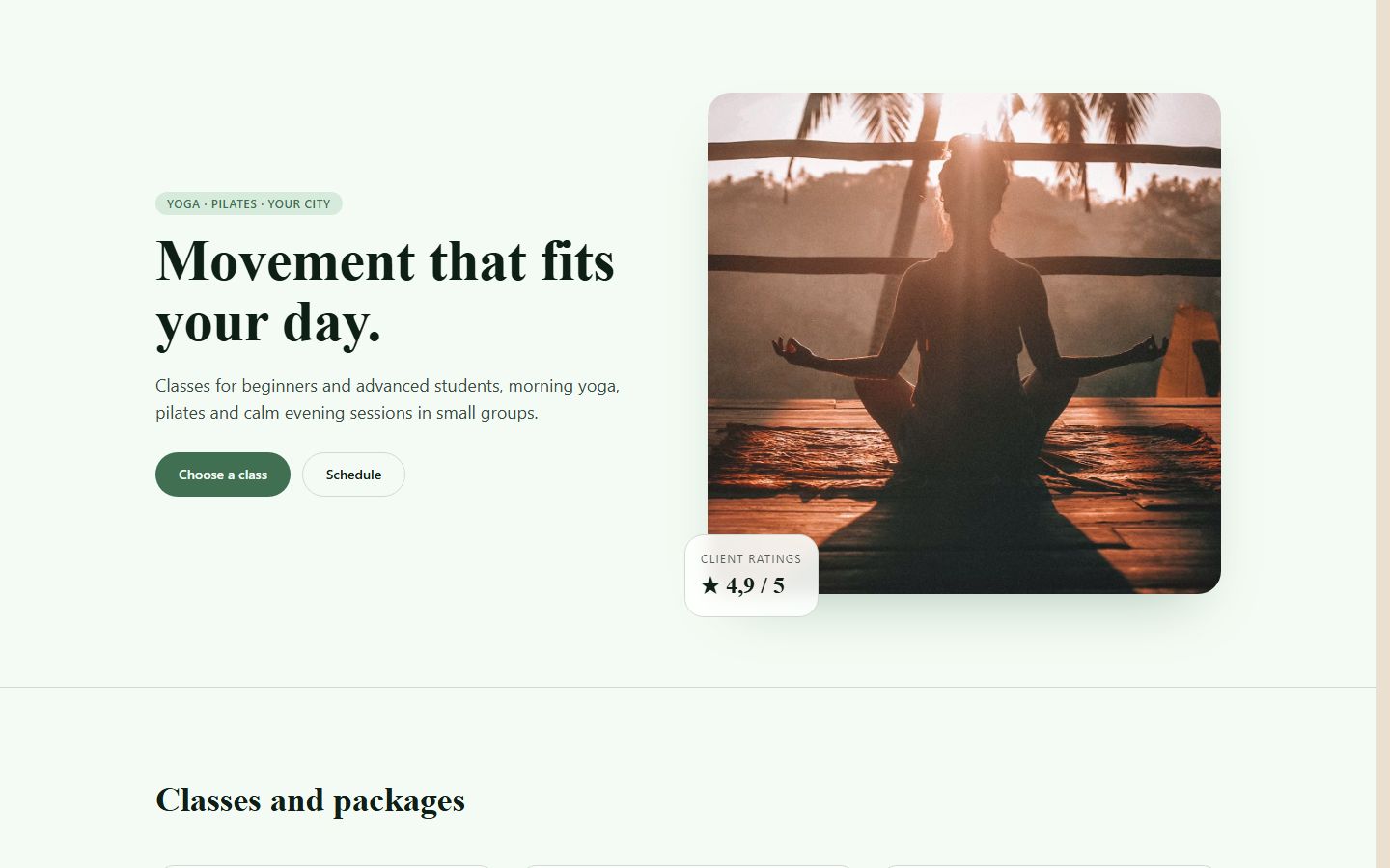 Yoga or pilates studio preview