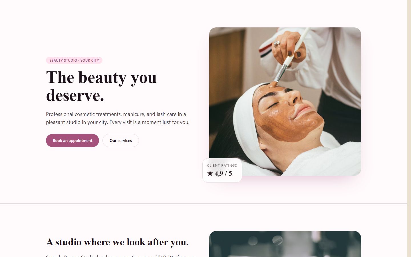 Beauty studio preview