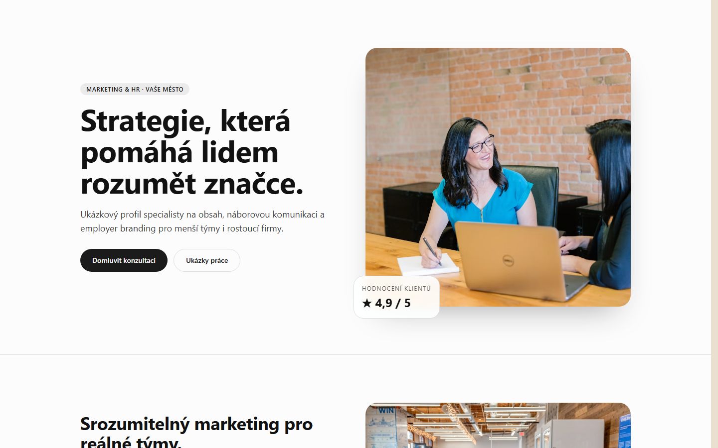 Marketingové nebo HR portfolio preview
