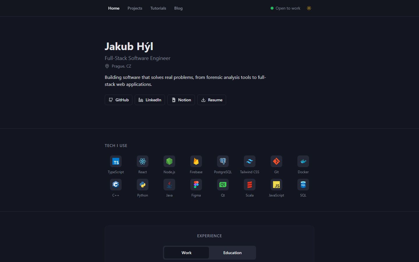 Osobní portfolio preview