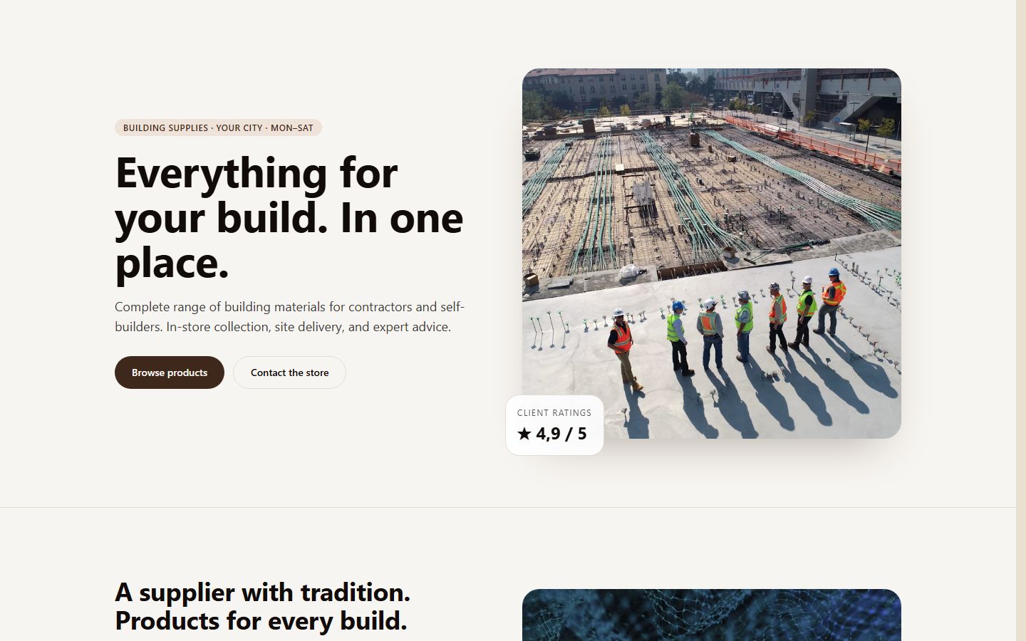Building supplies store preview
