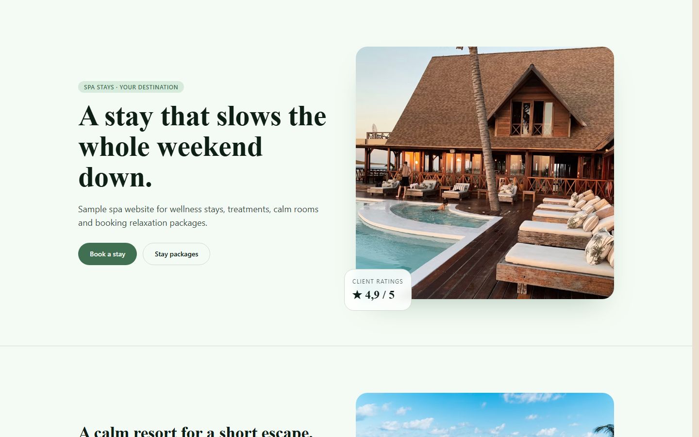 Spa or wellness stay preview