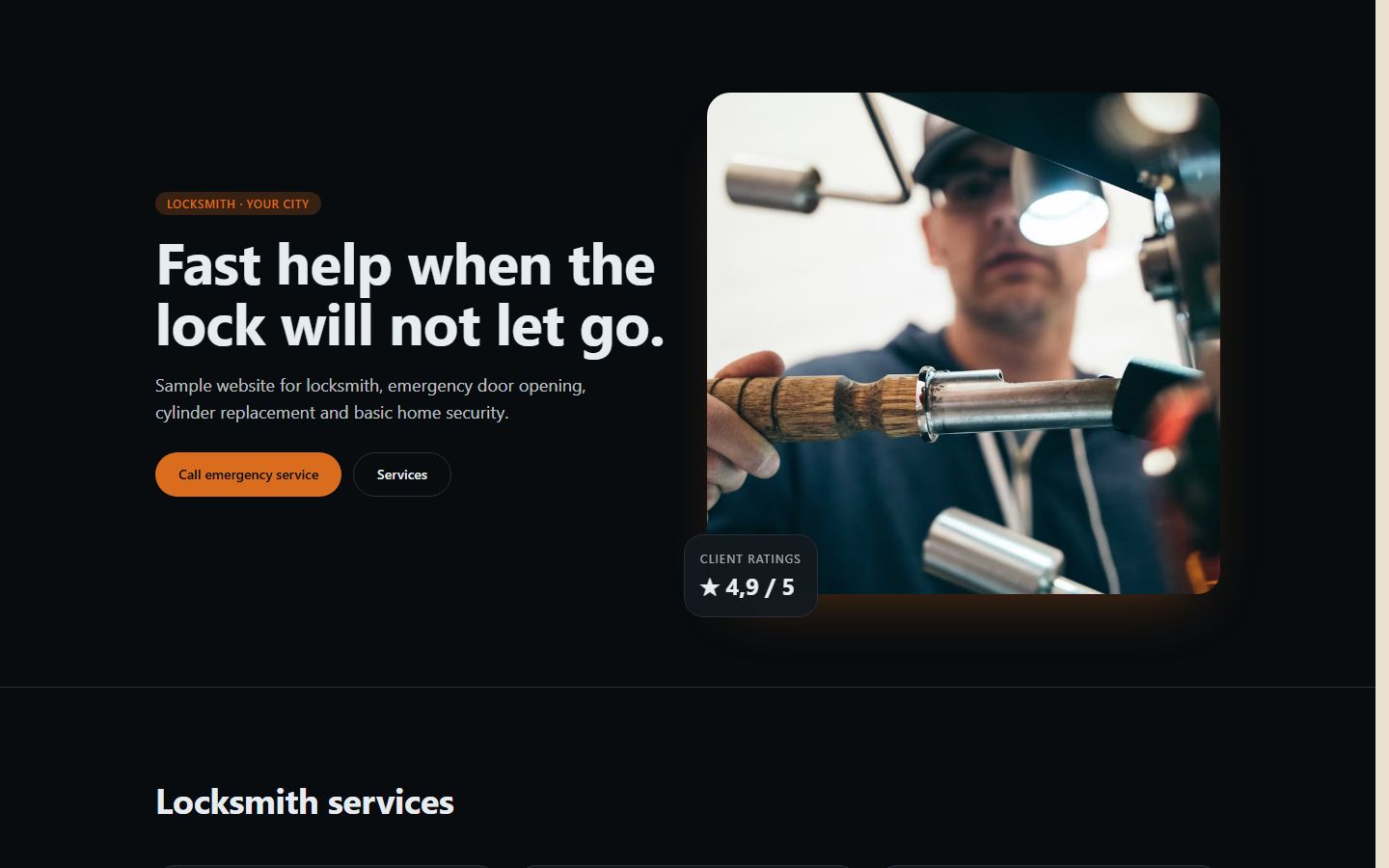 Locksmith & emergency service preview